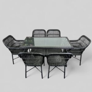 Six-seater Dining table Flower stick wave wecker