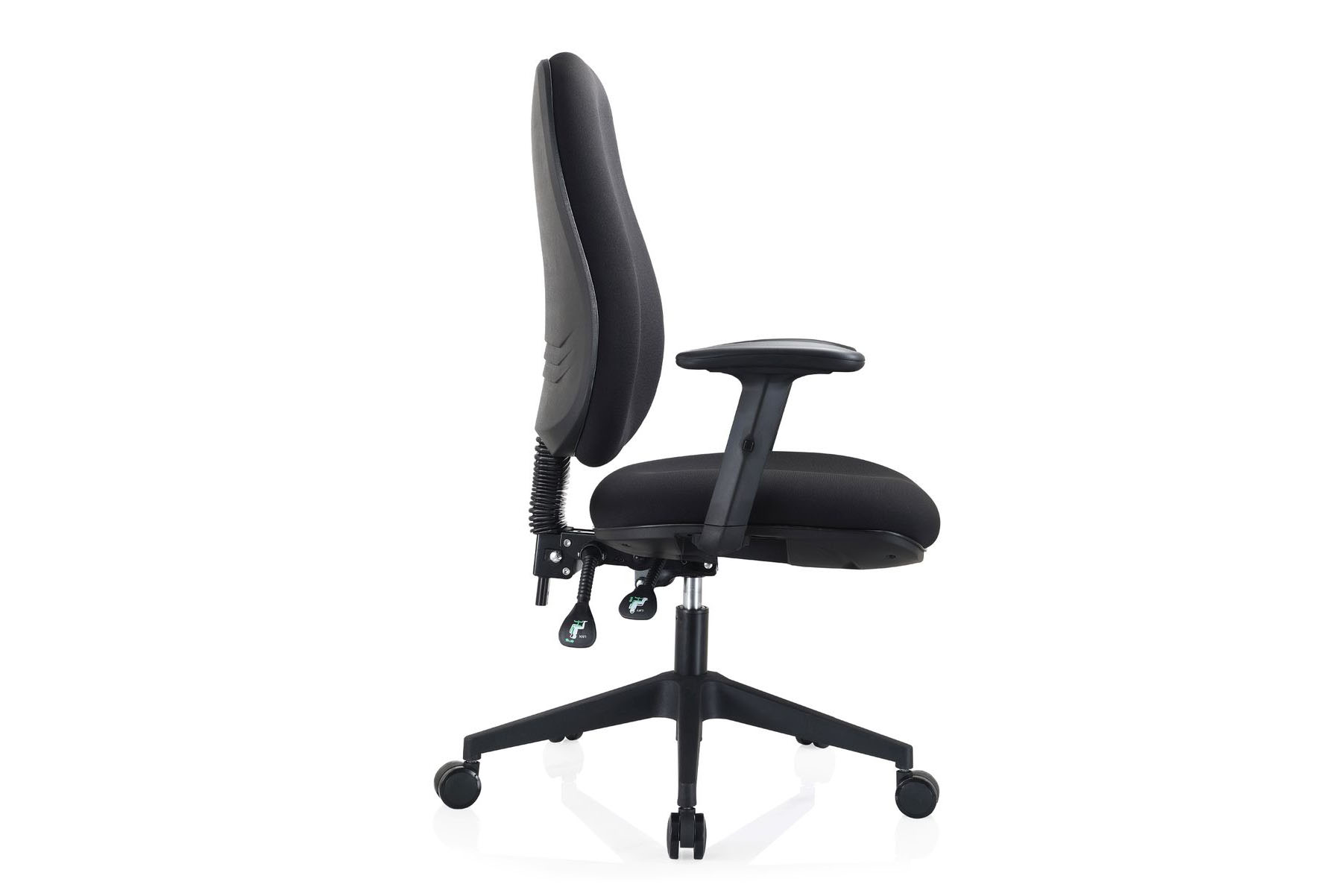 Deluxe-A09 Typist 1D Armrest Mid Back Office Chair (Black) - Image 3