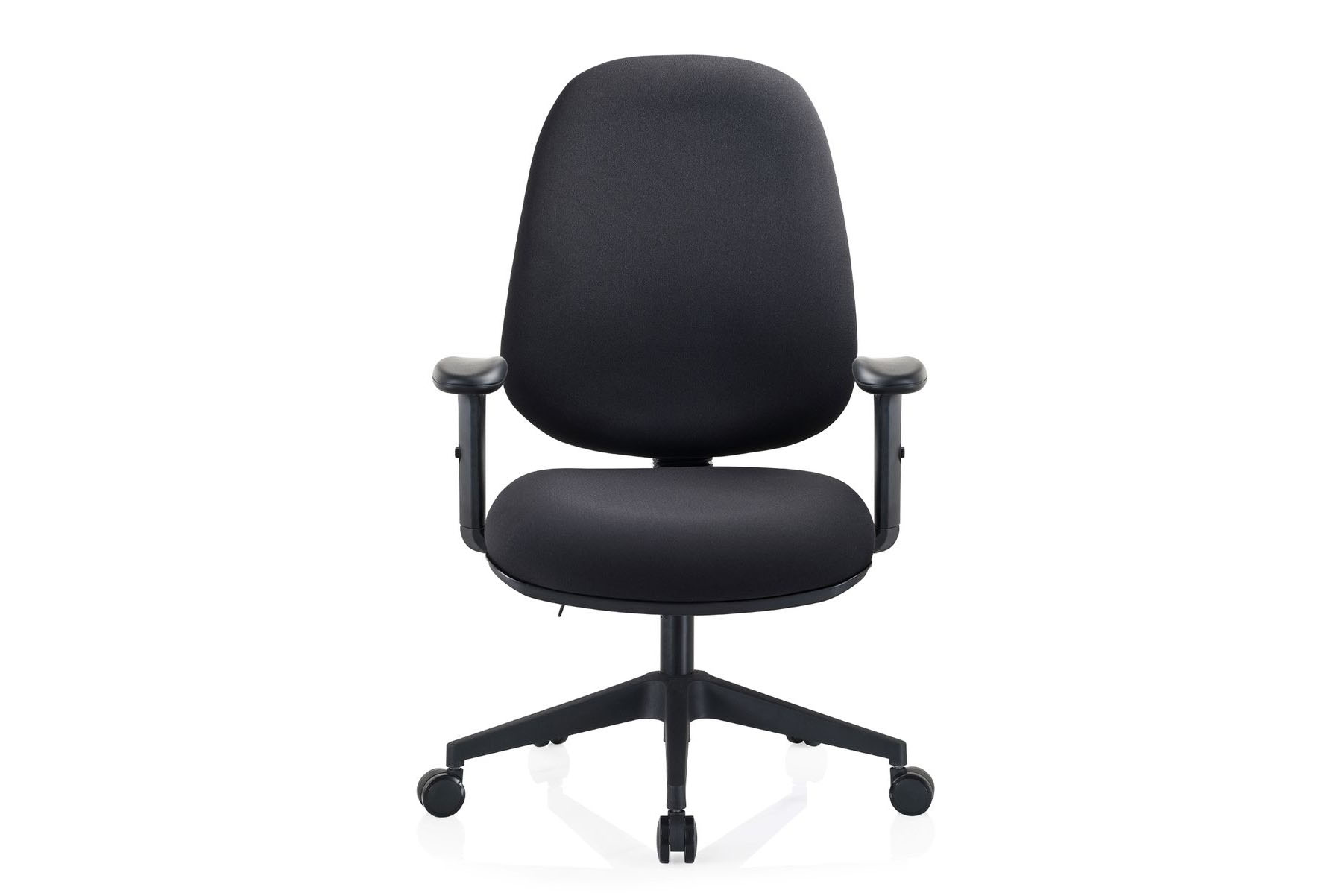 Deluxe-A09 Typist 1D Armrest Mid Back Office Chair (Black)