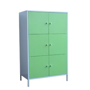 Cassia 6-Door Small Steel Cabinet (Green)