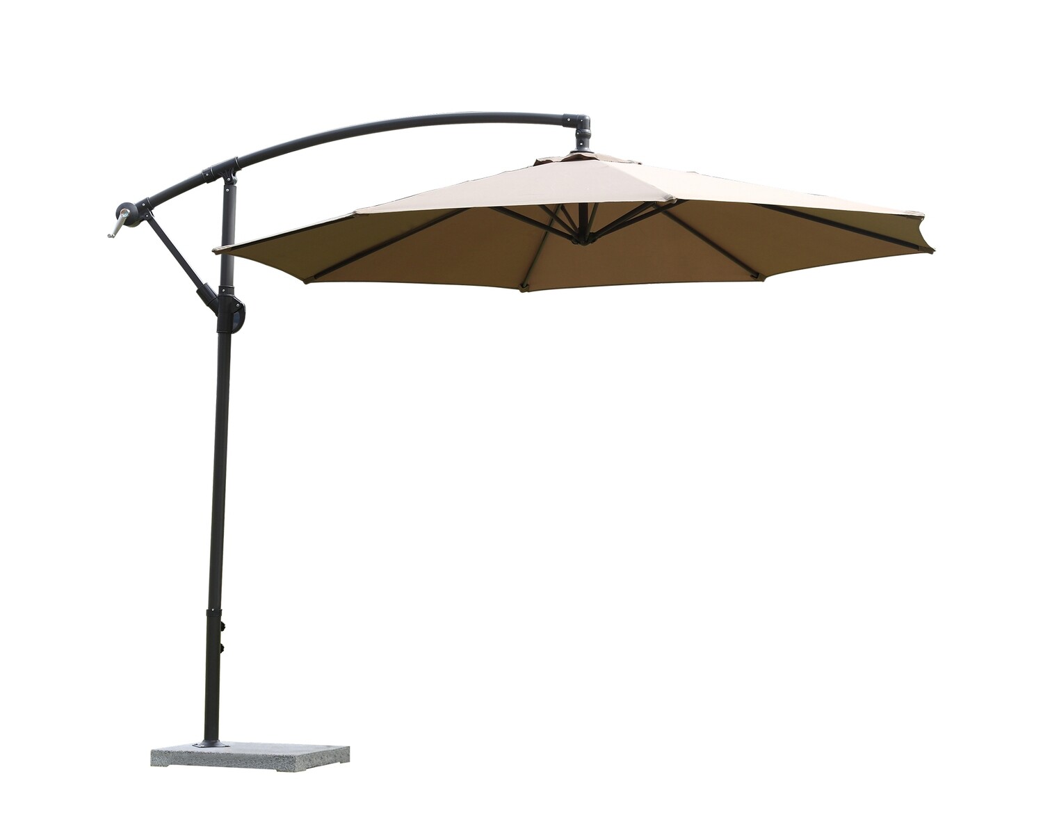 Raelyn Iron Frame with Marble Stone Base Patio Umbrella (2.7M, 3M) (Khaki, Green) - Image 2