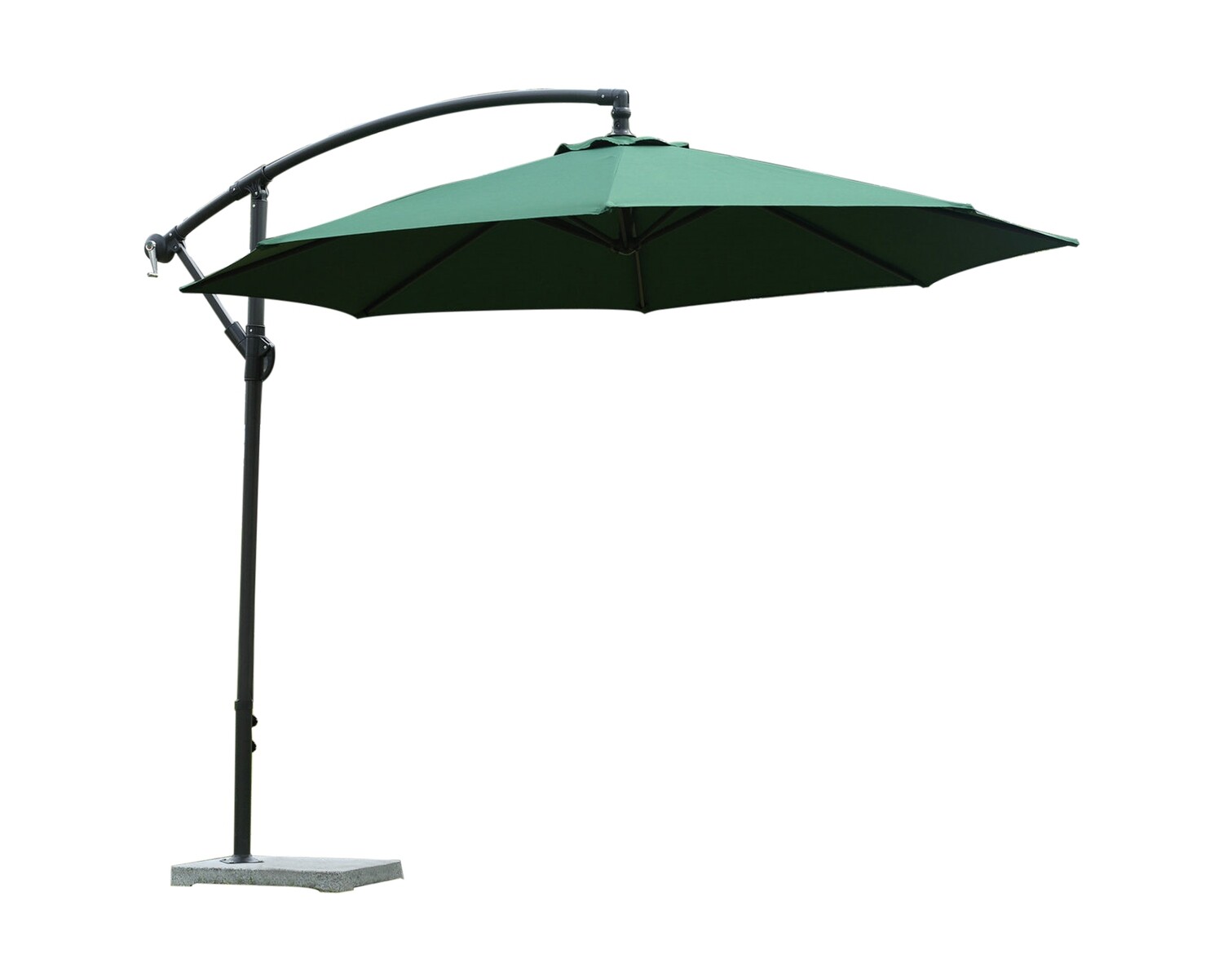 Raelyn Iron Frame with Marble Stone Base Patio Umbrella (2.7M, 3M) (Khaki, Green)