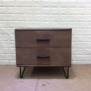 Orphie Solid Thailand Rubberwood Bed Side Table (with Drawers)