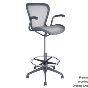 Premium Remi High Elastic Mesh Pneumatic Up & Down Height Adjustable Aluminum Base Drafting High Chair