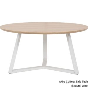 Akira Coffee/ Side Table (80*41) (Natural Wood+White)