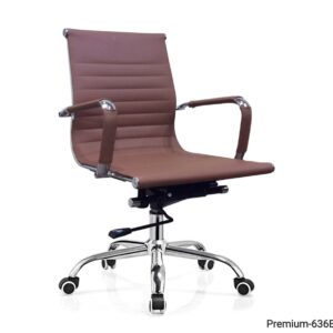 Premium-636B Mid Back PU Chair (Brown, Black)