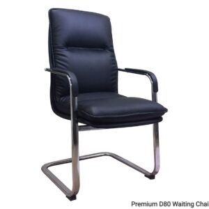Premium D80 Waiting PU Leather Chair (Black, Grey)