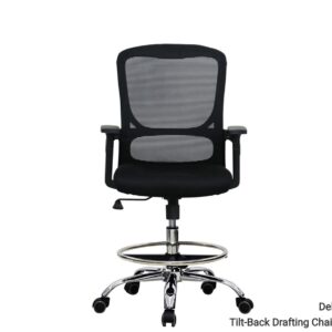 Deluxe D88 Tilt-Back Drafting High Chair (Black)