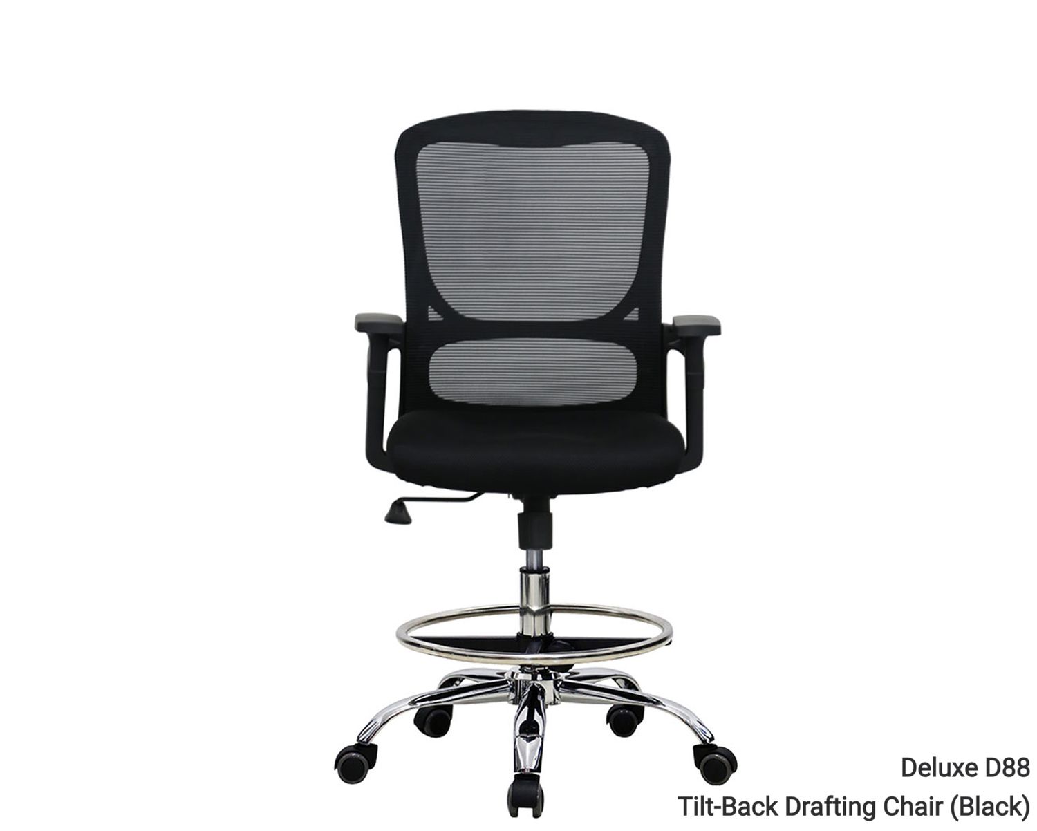 Deluxe D88 Tilt-Back Drafting High Chair (Black)