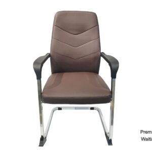 Premium D20 Waiting PU Leather Chair (Brown, Black)