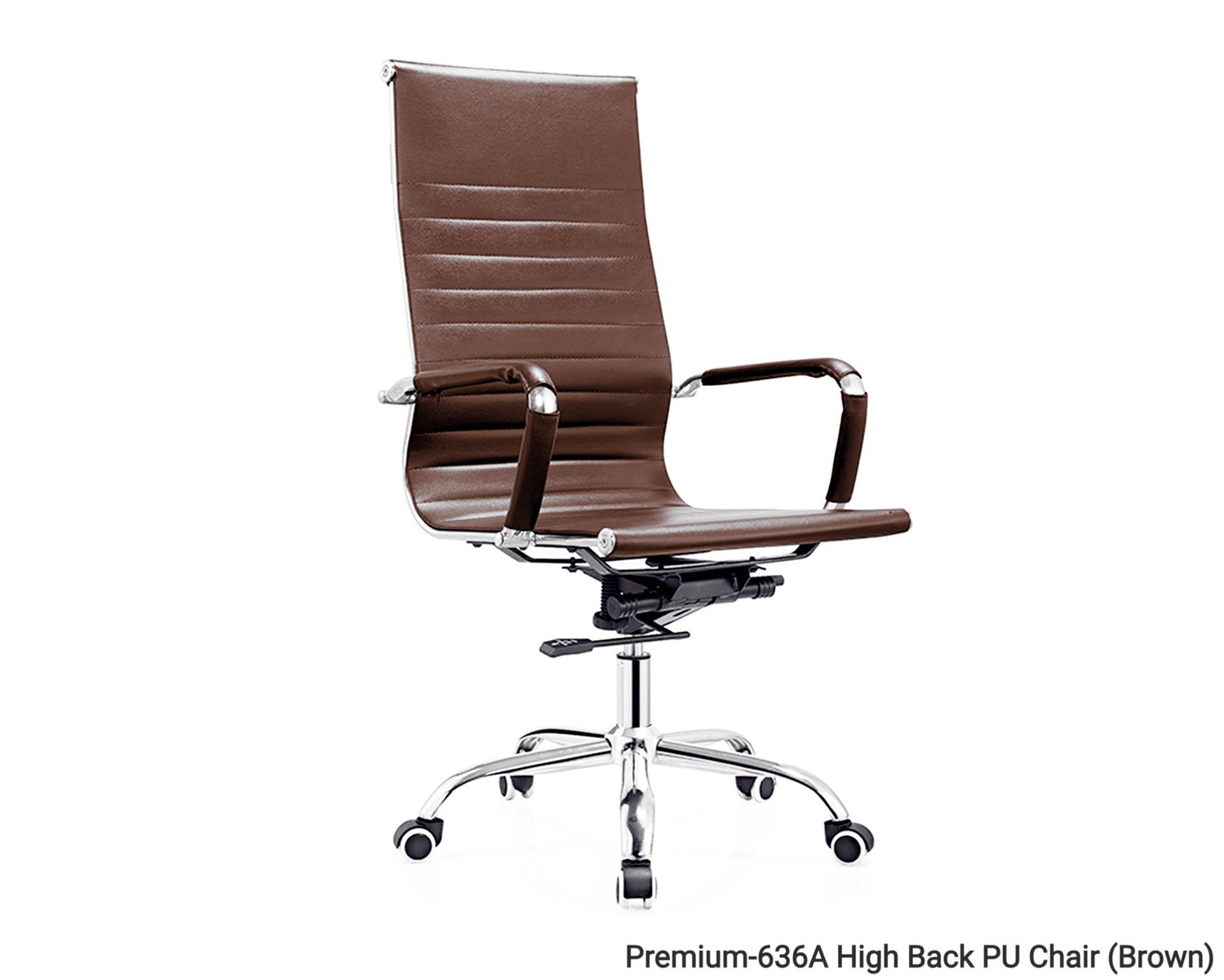 Premium-636A High Back PU Chair (Brown, Black, White)