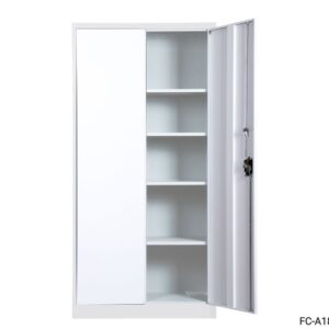 5-Layer Shelves Metal Swing Door Steel Cabinet (White, Grey+White)