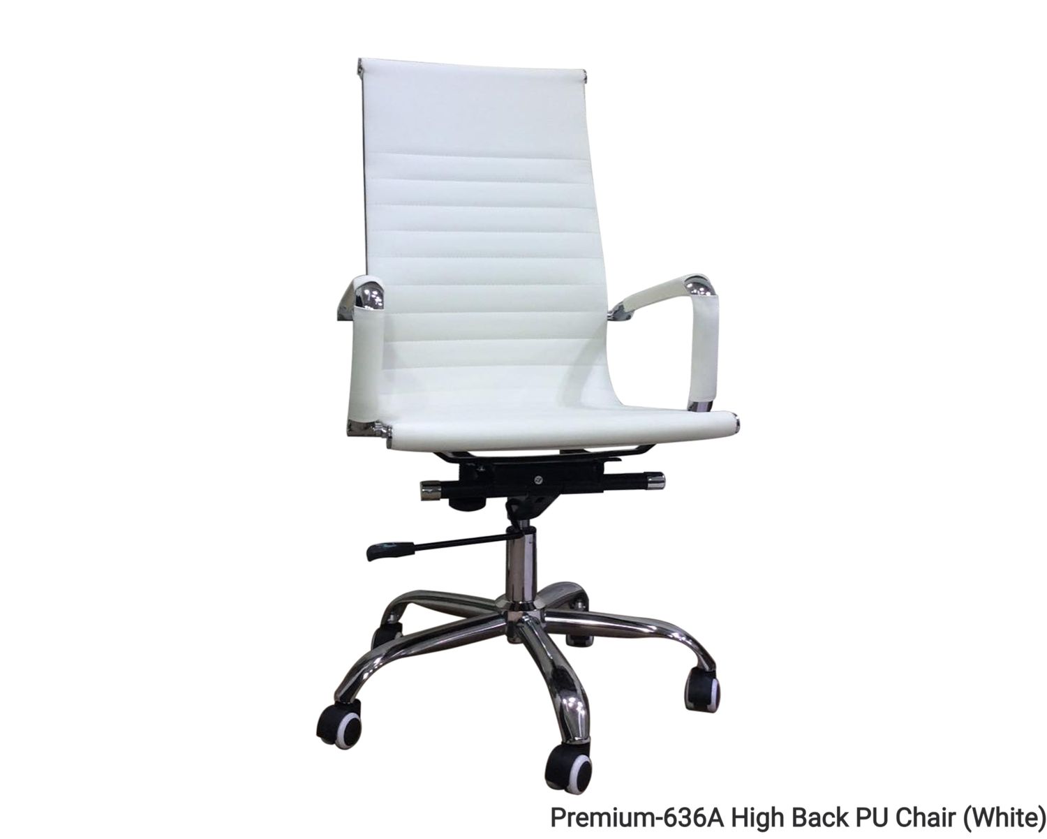 Premium-636A High Back PU Chair (Brown, Black, White) - Image 3