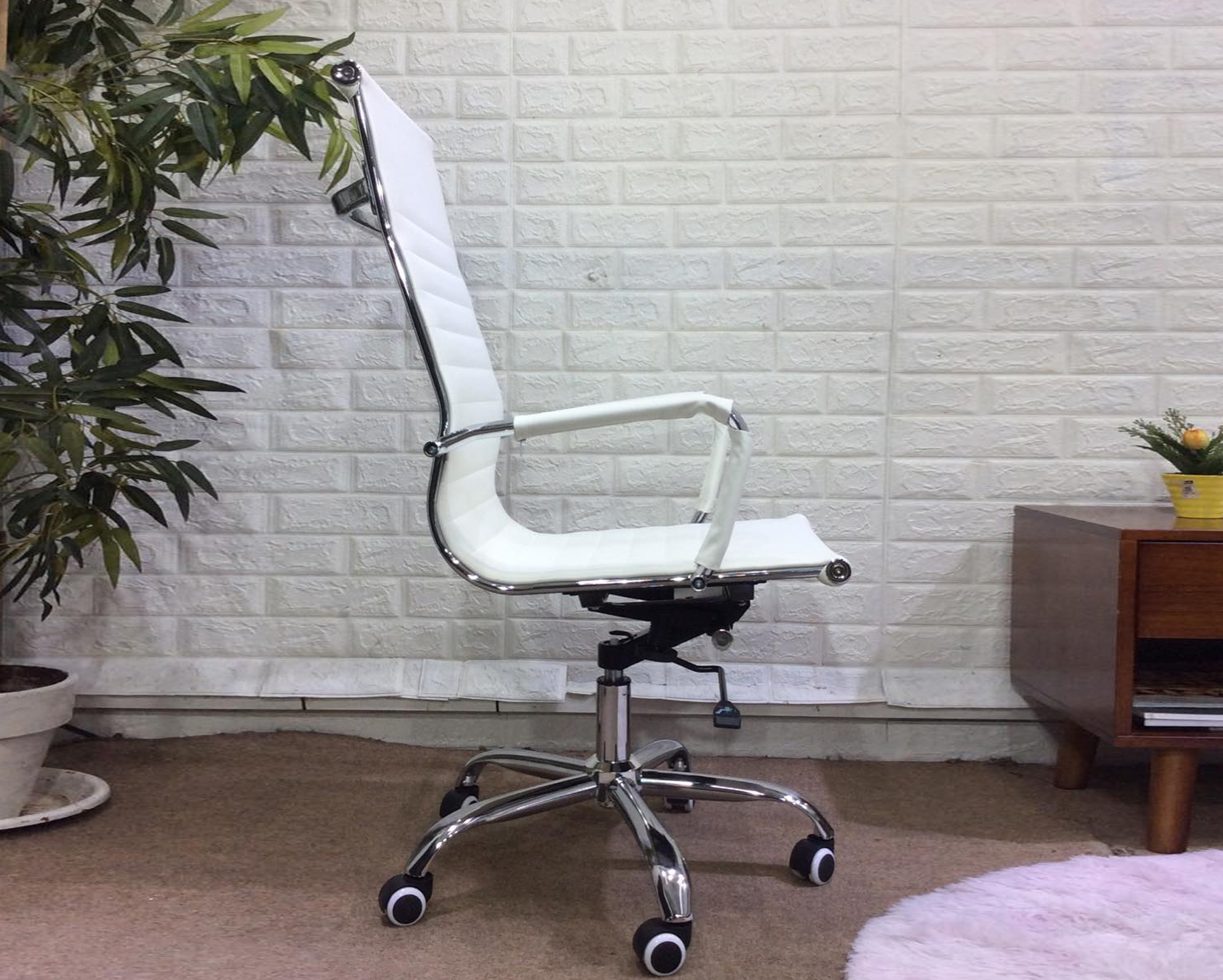 Premium-636A High Back PU Chair (Brown, Black, White) - Image 4